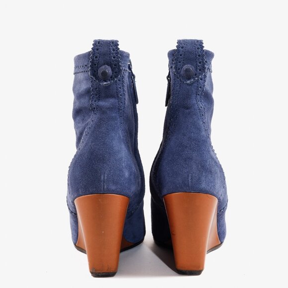 Balenciaga Blue Suede Ankle Boots - Picture 3 of 11